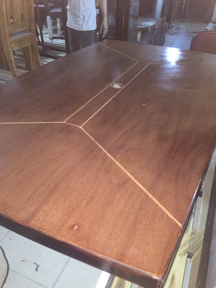 Bàn Họp Nâu Vân Gỗ MDF